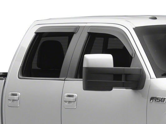 RedRock Window Deflectors; Front and Rear; Smoked (04-08 F-150 SuperCrew)