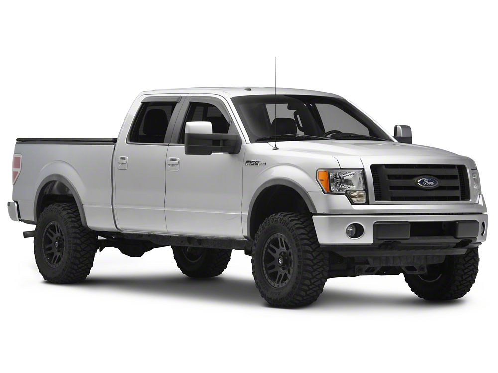 RedRock Window Deflectors; Front and Rear; Smoked (04-08 F-150 SuperCrew)