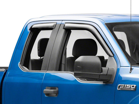 RedRock Window Deflectors; Front and Rear; Smoked (15-25 F-150 SuperCab)