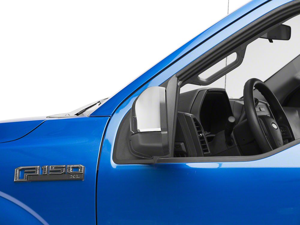 RedRock Skull Cap Replacement Mirror Covers; Chrome (15-20 F-150 w/ Standard Mirrors)