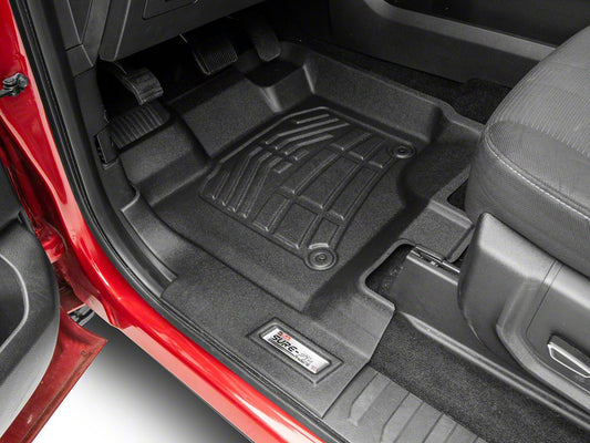 RedRock Sure-Fit Front and Second Row Floor Liners; Black (15-25 F-150 SuperCrew)