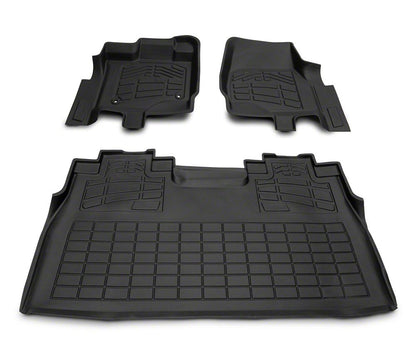 RedRock Sure-Fit Front and Second Row Floor Liners; Black (15-25 F-150 SuperCrew)