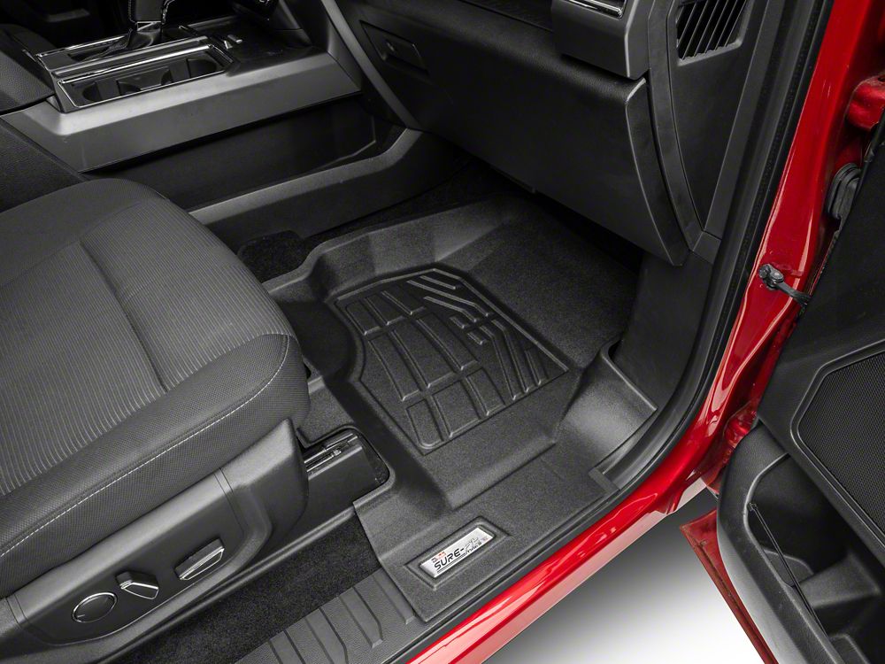 RedRock Sure-Fit Front and Second Row Floor Liners; Black (15-25 F-150 SuperCrew)