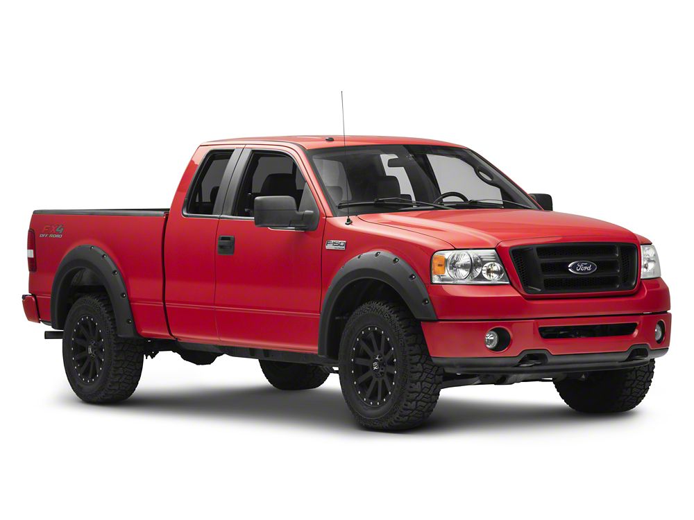 RedRock Pocket Style Fender Flares; Textured Black (04-08 F-150 Styleside)