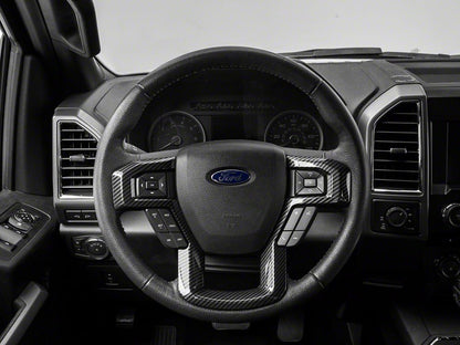 RedRock Steering Wheel Trim; Carbon Fiber (15-20 F-150)