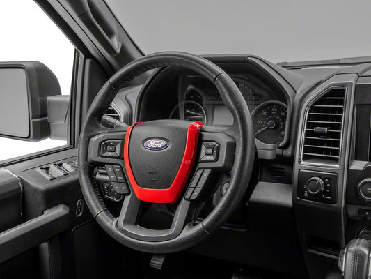 RedRock Steering Wheel Horn Trim; Red (15-20 F-150)