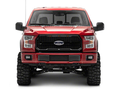 RedRock Baja Upper Replacement Grille with LED Lighting; Gloss Black (15-17 F-150, Excluding Raptor)