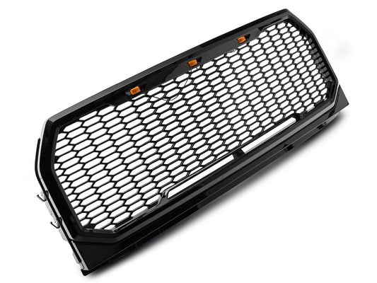RedRock Baja Upper Replacement Grille with LED Lighting; Gloss Black (15-17 F-150, Excluding Raptor)