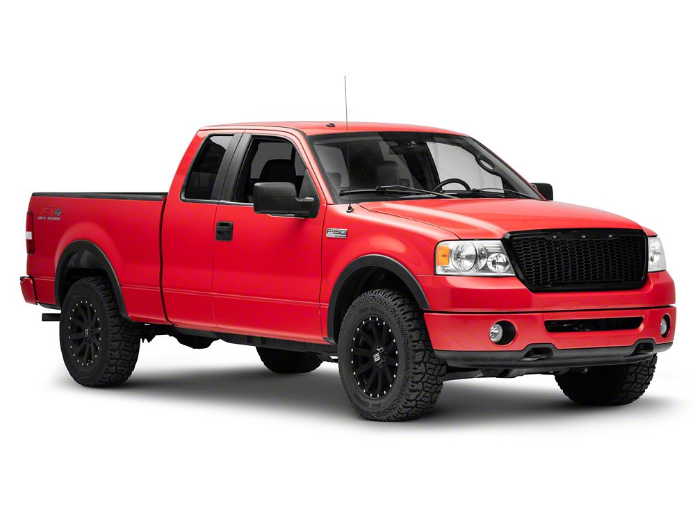 RedRock Baja Upper Replacement Grille with LED Lighting; Gloss Black (04-08 F-150)