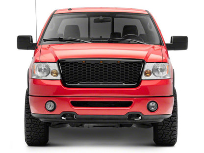 RedRock Baja Upper Replacement Grille with LED Lighting; Gloss Black (04-08 F-150)