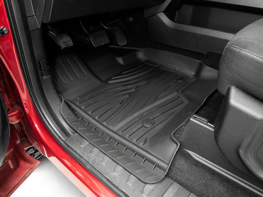 RedRock Molded Front and Rear Floor Liners; Black (15-25 F-150 SuperCrew)