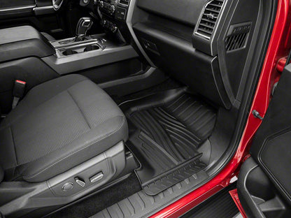 RedRock Molded Front and Rear Floor Liners; Black (15-25 F-150 SuperCrew)