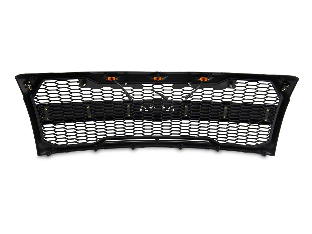 RedRock Upper Replacement Grille with LED Lighting and Emblem Surround; Matte Black (09-14 F-150, Excluding Raptor & Forward Facing Camera)