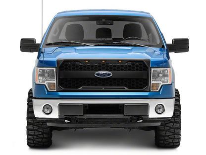 RedRock Upper Replacement Grille with LED Lighting and Emblem Surround; Matte Black (09-14 F-150, Excluding Raptor & Forward Facing Camera)