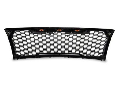 RedRock Upper Replacement Grille with LED Lighting; Matte Black (09-14 F-150, Excluding Raptor)