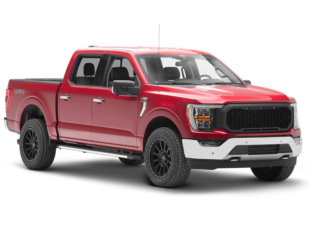 RedRock Baja Upper Replacement Grille with LED Lighting; Black (21-23 F-150, Excluding Raptor & Tremor)