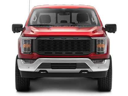 RedRock Honeycomb Replacement Grille with LED DRL; Matte Black (21-23 F-150, Excluding Raptor & Tremor)