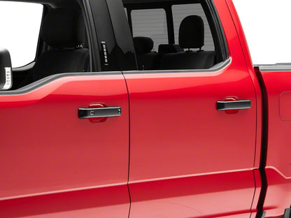 RedRock Front and Rear Door Handle Covers; Carbon Fiber (21-25 F-150 SuperCrew w/ Smart Key Button)