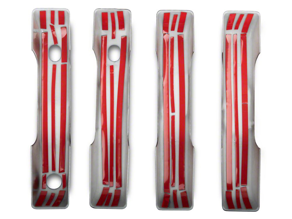 RedRock Front and Rear Door Handle Covers; Carbon Fiber (21-25 F-150 SuperCrew w/ Smart Key Button)