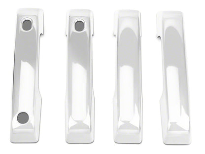 RedRock Front and Rear Door Handle Covers; Chrome (21-25 F-150 SuperCrew w/ Smart Key Button)