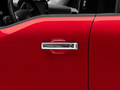 RedRock Front and Rear Door Handle Covers; Chrome (21-25 F-150 SuperCrew w/ Smart Key Button)