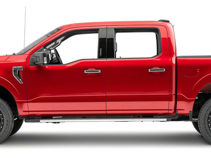 RedRock Front and Rear Door Handle Covers; Chrome (21-25 F-150 SuperCrew w/ Smart Key Button)