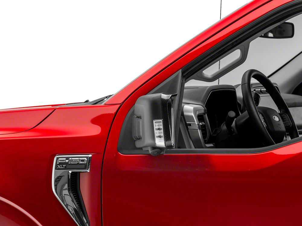 RedRock Side Mirror Trim; Carbon Fiber (21-25 F-150)