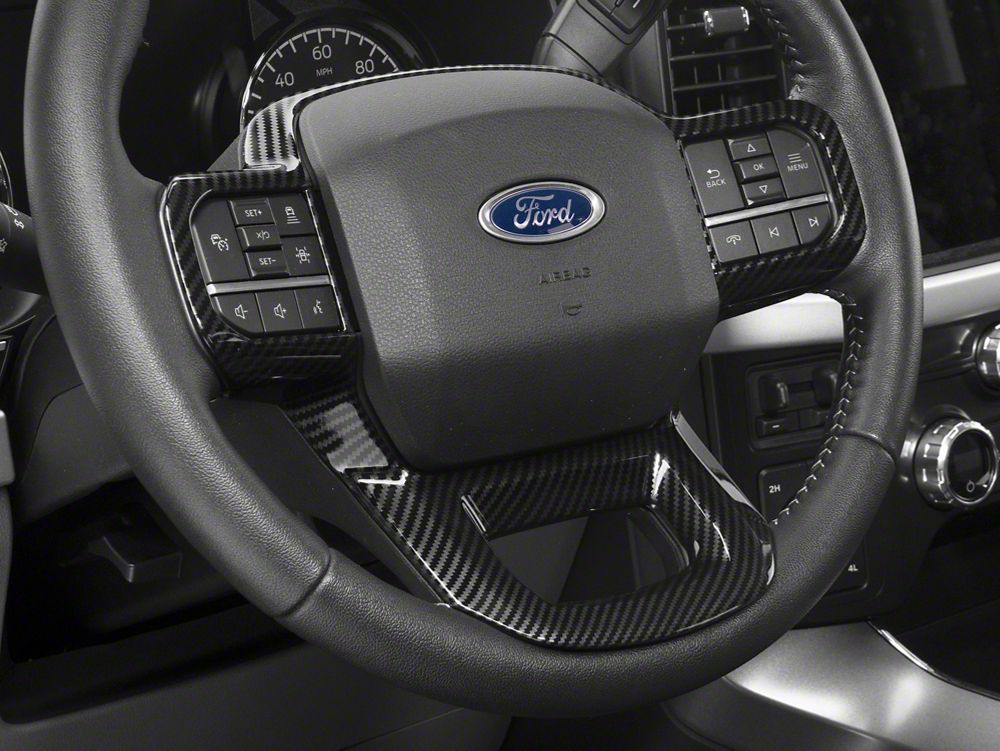 RedRock Steering Wheel Trim; Carbon Fiber (21-25 F-150)