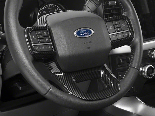 RedRock Steering Wheel Trim; Carbon Fiber (21-25 F-150)
