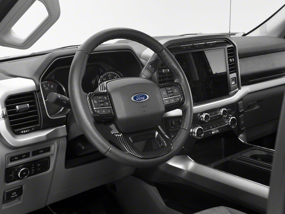 RedRock Steering Wheel Trim; Carbon Fiber (21-25 F-150)