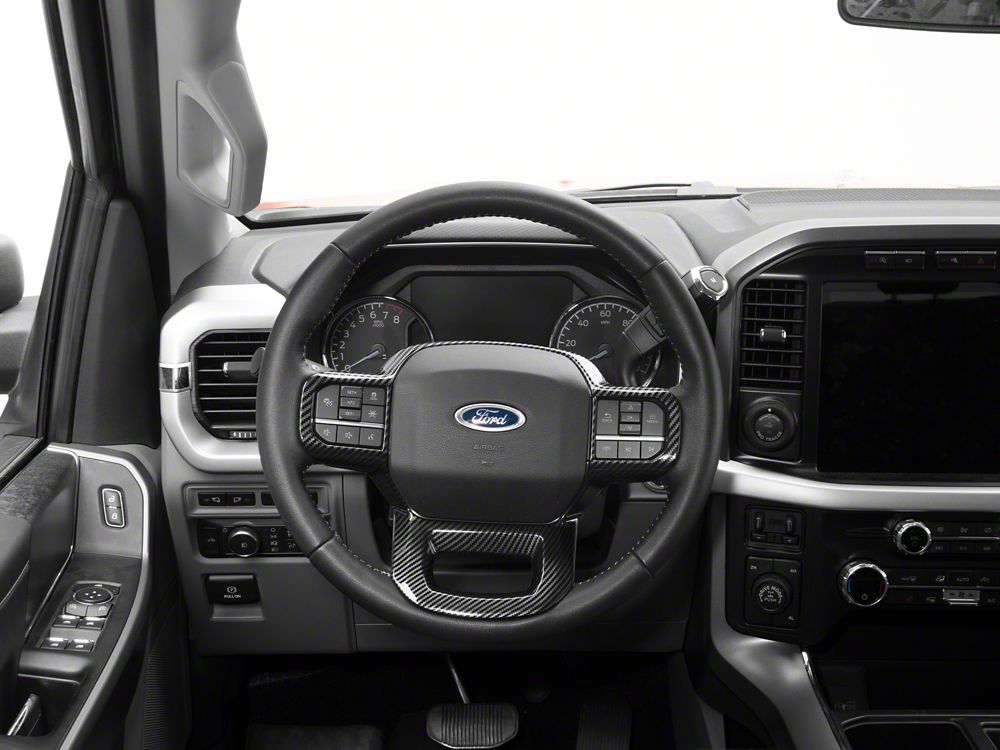 RedRock Steering Wheel Trim; Carbon Fiber (21-25 F-150)