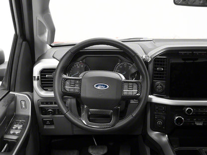 RedRock Steering Wheel Trim; Carbon Fiber (21-25 F-150)