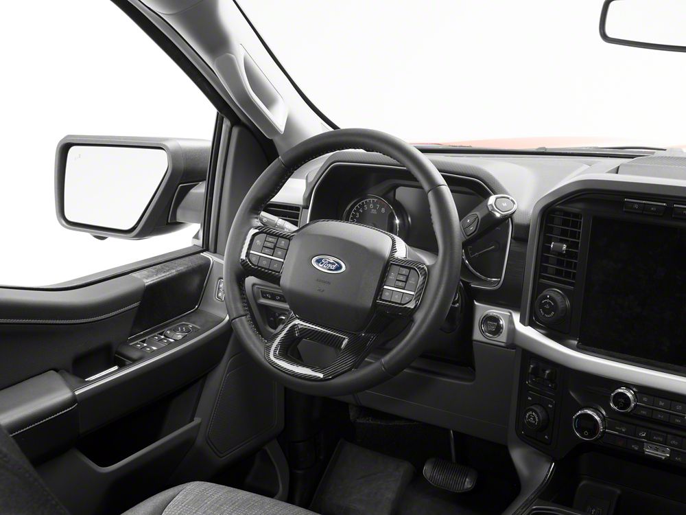 RedRock Steering Wheel Trim; Carbon Fiber (21-25 F-150)