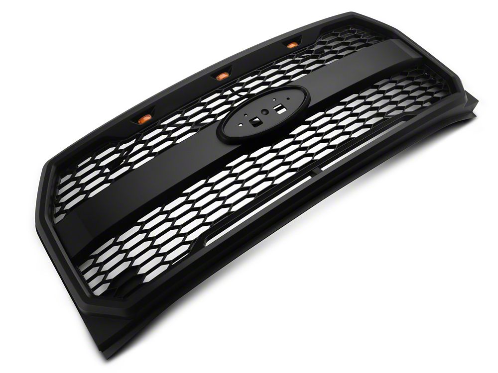 RedRock Baja Upper Replacement Grille with LED Lighting; Matte Black (15-17 F-150, Excluding Raptor)