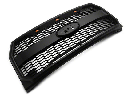 RedRock Baja Upper Replacement Grille with LED Lighting; Matte Black (15-17 F-150, Excluding Raptor)