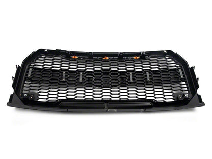 RedRock Baja Upper Replacement Grille with LED Lighting; Matte Black (15-17 F-150, Excluding Raptor)