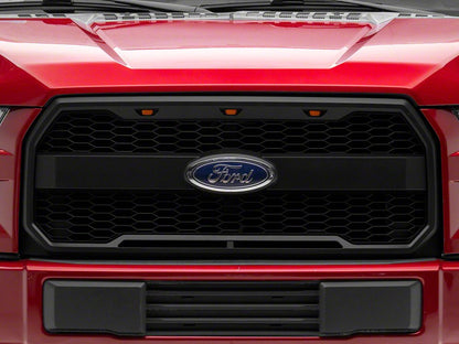 RedRock Baja Upper Replacement Grille with LED Lighting; Matte Black (15-17 F-150, Excluding Raptor)