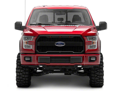 RedRock Baja Upper Replacement Grille with LED Lighting; Matte Black (15-17 F-150, Excluding Raptor)