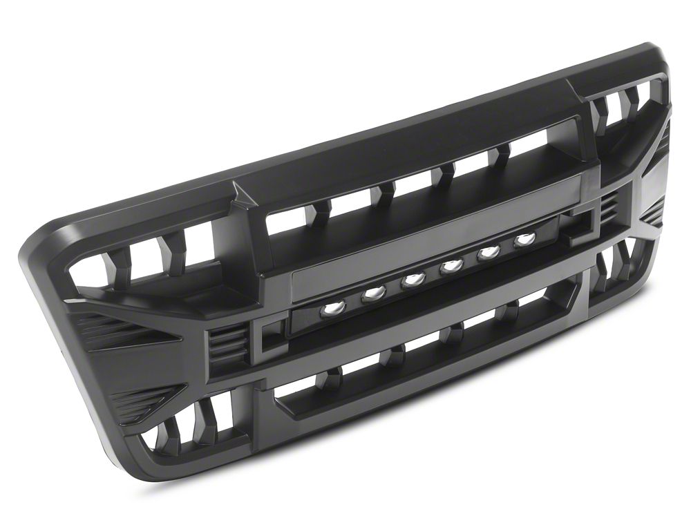 RedRock Armor Upper Replacement Grille with LED Off-Road Lighting; Matte Black (04-08 F-150)