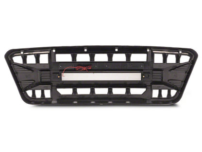 RedRock Armor Upper Replacement Grille with LED Off-Road Lighting; Matte Black (04-08 F-150)
