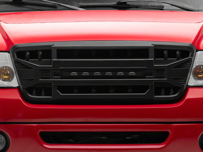 RedRock Armor Upper Replacement Grille with LED Off-Road Lighting; Matte Black (04-08 F-150)