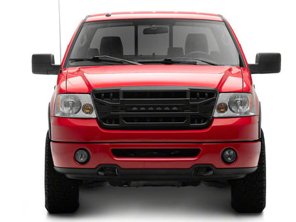 RedRock Armor Upper Replacement Grille with LED Off-Road Lighting; Matte Black (04-08 F-150)