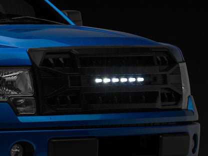 RedRock Armor Upper Replacement Grille with LED Off-Road Lighting; Matte Black (09-14 F-150, Excluding Raptor)