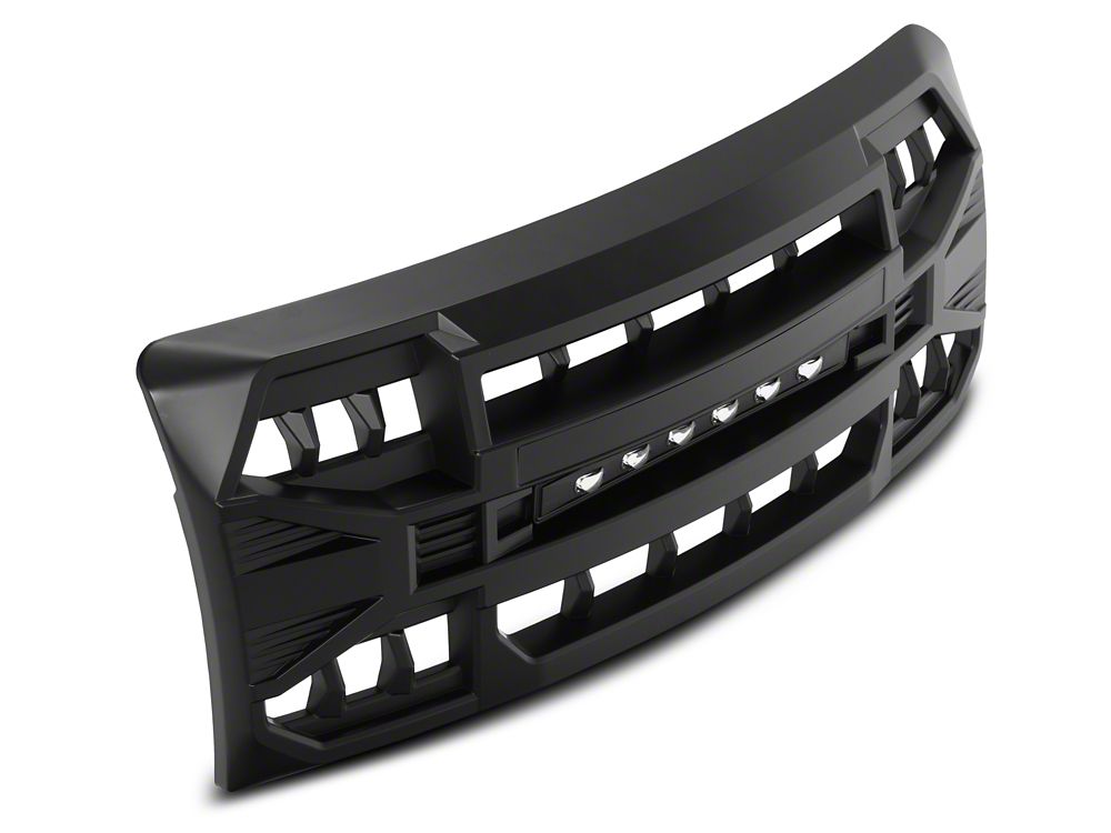RedRock Armor Upper Replacement Grille with LED Off-Road Lighting; Matte Black (09-14 F-150, Excluding Raptor)