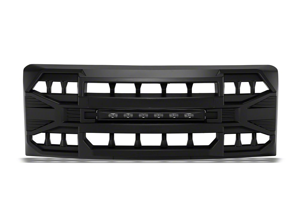 RedRock Armor Upper Replacement Grille with LED Off-Road Lighting; Matte Black (09-14 F-150, Excluding Raptor)