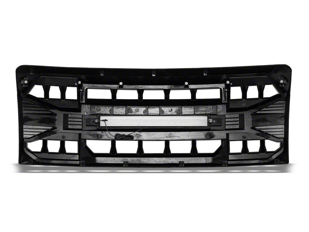 RedRock Armor Upper Replacement Grille with LED Off-Road Lighting; Matte Black (09-14 F-150, Excluding Raptor)