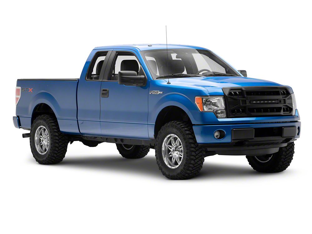 RedRock Armor Upper Replacement Grille with LED Off-Road Lighting; Matte Black (09-14 F-150, Excluding Raptor)