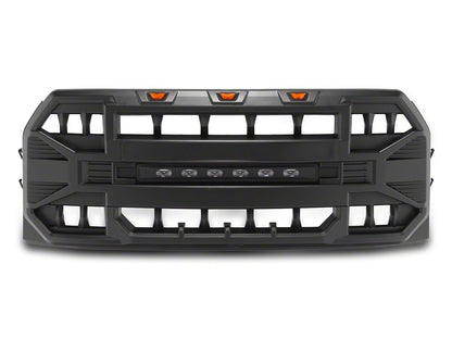 RedRock Armor Upper Replacement Grille with LED Off-Road Lighting; Matte Black (15-17 F-150, Excluding Raptor)