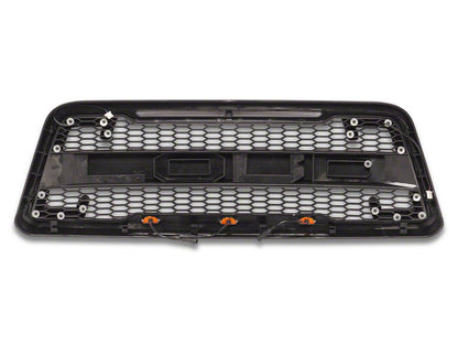 RedRock Baja Upper Replacement Grille with LED DRL and Turn Signal Function; Matte Black (04-08 F-150)