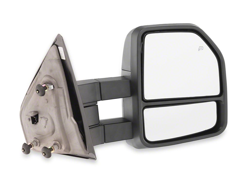 RedRock Powered Heated Towing Mirrors with Smoked Turn Signals; Textured Black (07-14 F-150)